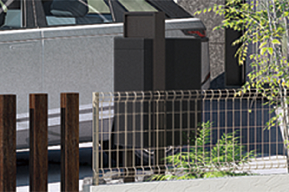 【宅配ボックス付機能門柱】