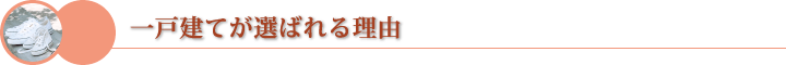 一戸建てが選ばれる理由