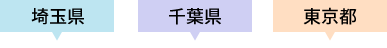 埼玉県　千葉県　東京都