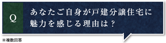 あなたご自身が戸建分譲住宅に魅力を感じる理由は？