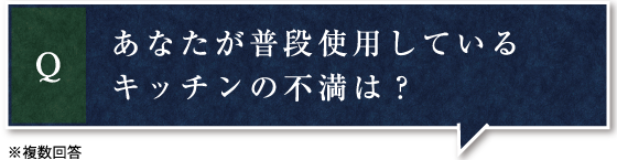 あなたが普段使用しているキッチンの不満は？